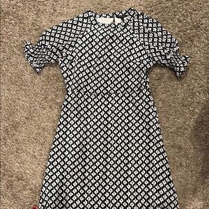 Banana Republic Black and White A-Line Dress with Peter Pan Collar